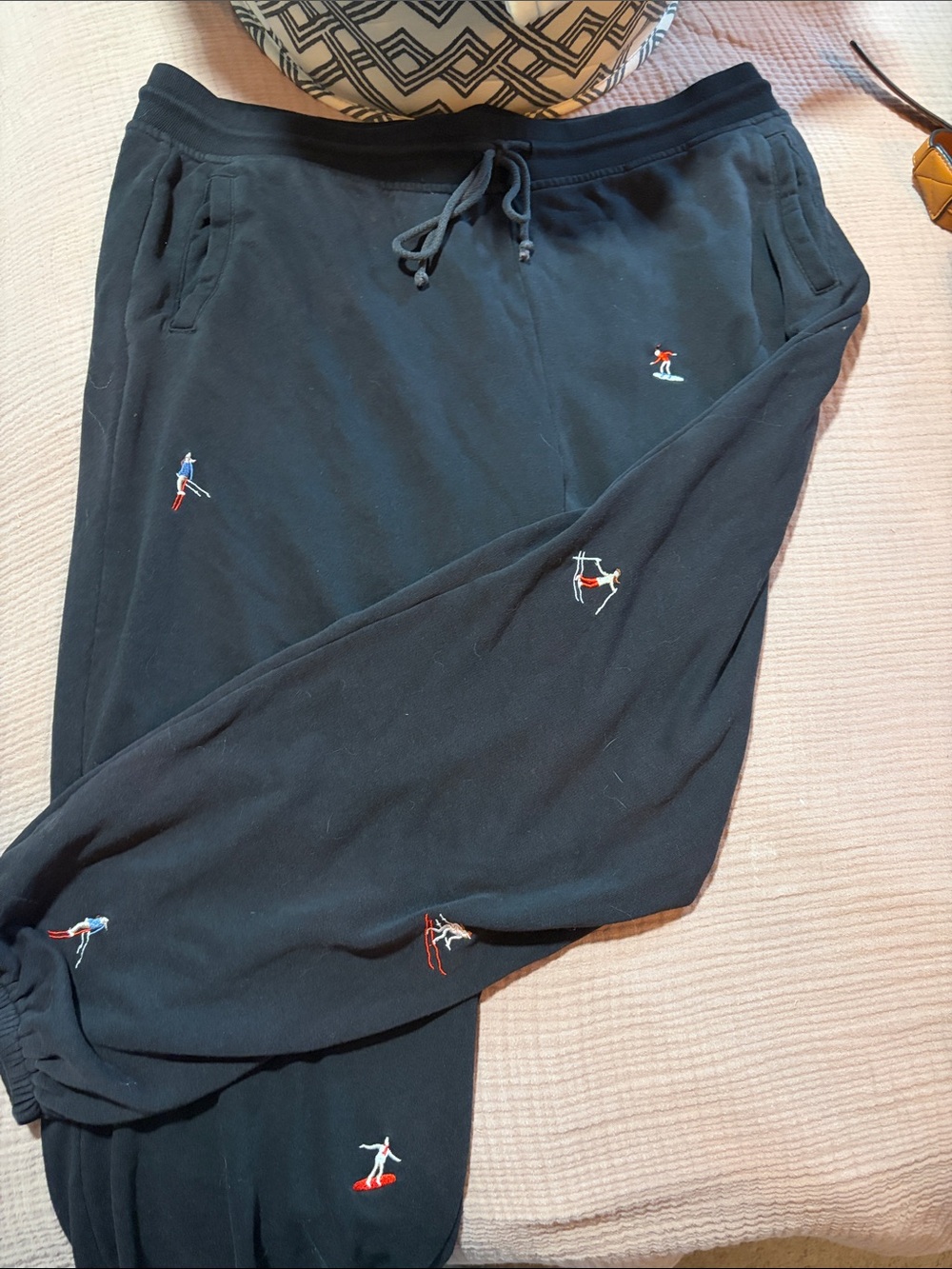 Lou & Grey Black Embroidered Ski Jogger Pants